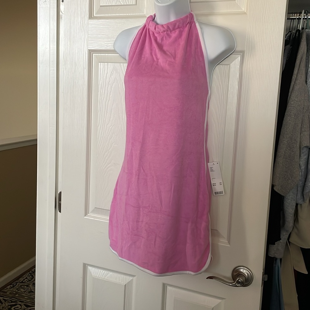 UO Jeanne Terrycloth Halter Mini Dress